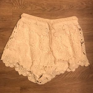 Lined lace shorts